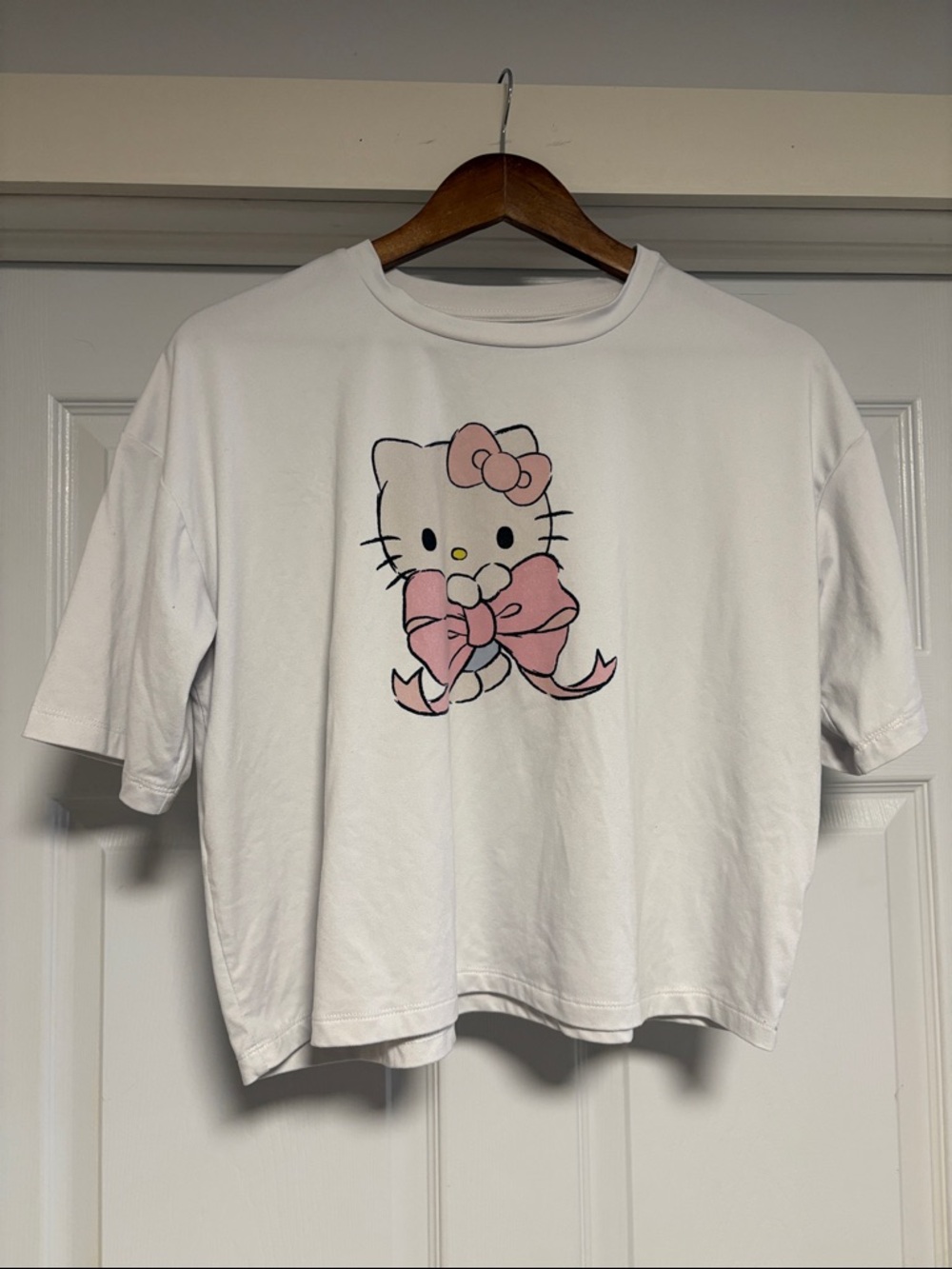 Hello Kitty White Tee with Pink Bow Graphic